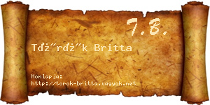 Török Britta névjegykártya
